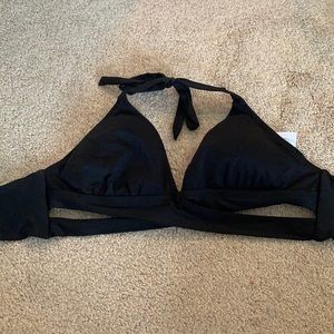 KONA SOL BLACK WRAP BIKINI TOP SIZE M